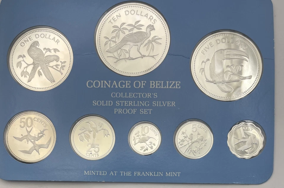 1975 Coinage Of Belize Solid Sterling Silver Proof Set Franklin Mint - Image 2 of 3