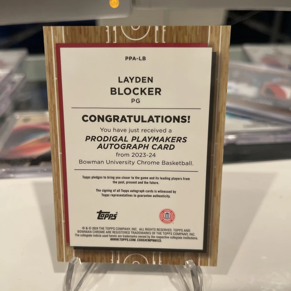 2023-24 Bowman U Chrome LAYDEN BLOCKER On Card Auto Prodigal Playmakers - Image 4 of 4