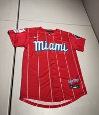 Miami Marlins Jersey Boy’s Medium 10-12 Nike Sugar Kings Florida MLB Baseball
