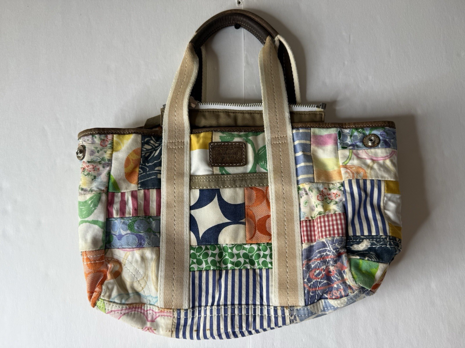 Coach Hampton Weekend Tote Bag Patchwork Handbag … - image 1