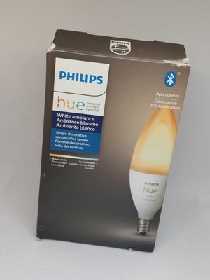 Philips Hue White Ambiance E12 LED Candle Light Bulb, Works with Alexa & Google