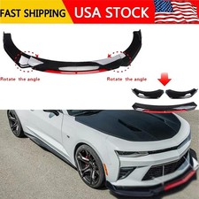 Front Bumper Lip Spoilersplitter Body Kit Glossy Black For Chevrolet Camaro1lt Front Bumper Lip Spoilersplitter Body Kit Glossy Black For Chevrolet Camaro1lt