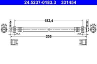 Bremsschlauch Ate 24.5237-0183.3 FüR Skoda Audi Vw A4 Superb Passat A8 3B5 3B6 1