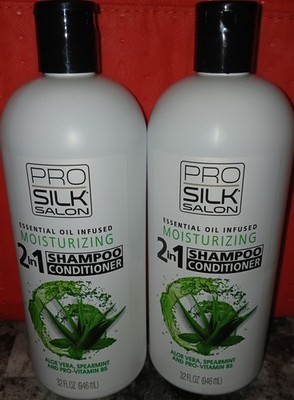 2-32oz Blt PRO SILK SALON 2-in-1 Shampoo/Conditioner Aloe Vera,Spearmint,Vit. B5