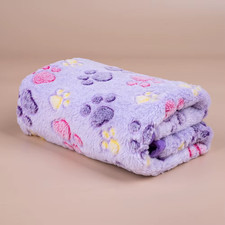 Soft Pet Dog Fleece Blanket Paw Print Dog Cat Mat Winter Warm Puppy Sleeping Bla