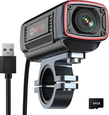 AKY-710S Motorcycle/Bike Camera 4K 28fps, 2K 55fps, Wide-Angle 142°, IP67, 5M...