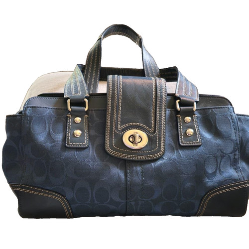 COACH Y2K Hamptons Blue Logo C Jacquard Satchel Shoul… - Gem