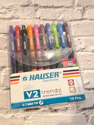 Hauser Gel Pens, Multicolor, 10 Pens, NIOP, 0.7MM Tip (23)