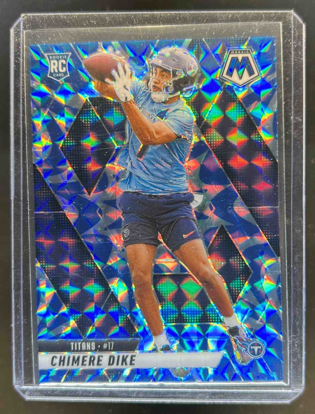 2025 Mosaic Chimere Dike Rookies RC Reactive Blue Prizm #356 Titans