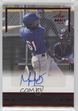 2020 Leaf Ultimate Draft 1991 Gold Rookies Red 3/5 Maximo Acosta Auto 3d6