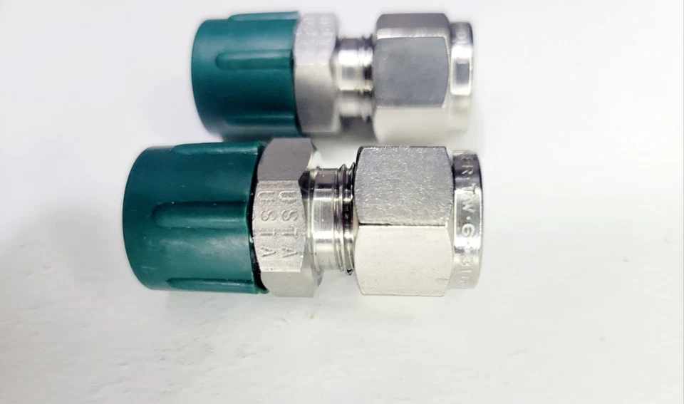 (2) Parker 3/8 NPT X 3/8 OD Tube  Straight Adapter TW-6-316-OHU Foto 3 de 4