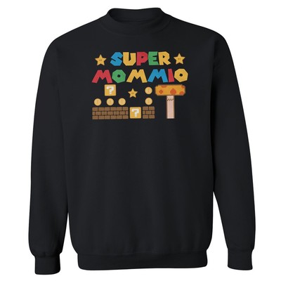 Super Mommio - Funny Retro Gaming Mom Mother's Day Unisex Crewneck Sweatshirt
