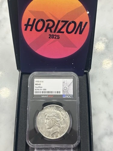 1925-S MS62 Peace Dollar- NGC- VAULTBOX HORIZON