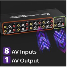 8-In-1 Out RCA Audio Video Switch
