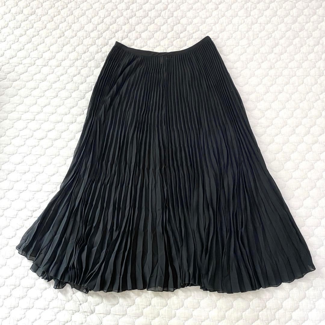Comme des Garçons Black Pleated Long Skirt M Sheer Lightweight