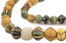 Assorted Antique Venetian King Beads Large, Graduated 16mm Ghana African Bicone