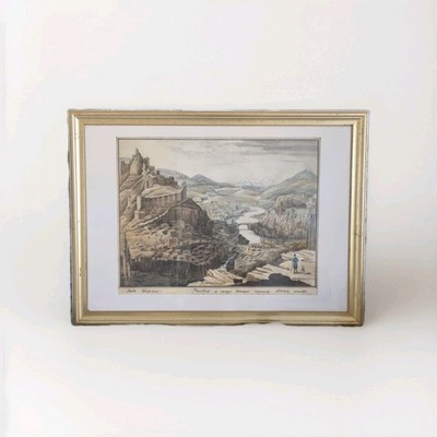 ANTIKE 1829 Nikanor Chethernetsov Lithographie Ansicht von Tiflis Tiflis Georgien groß