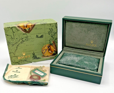 Vintage Rolex Watch Box 12.00.71 Map Box Turn-O-Graph Thunderbird 16264 Green