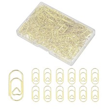 0.8" Small Paper Clip, 200Pcs Love Heart Shaped Paper Clip with Box, Gold Tone