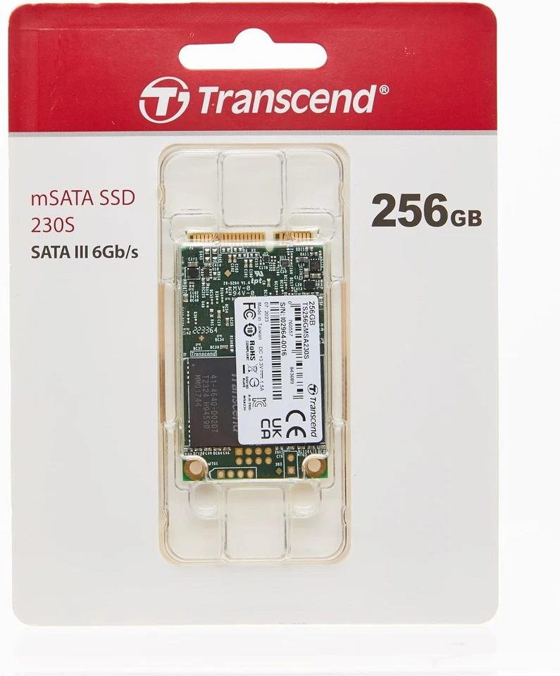 Transcend MSA230S 256 GB SATA III 6 Gb/s mSATA Internal Solid State Drive (SSD)  - Image 3 of 4