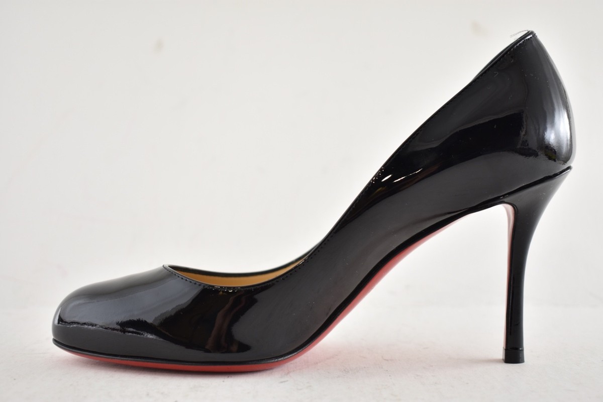 Christian Louboutin Dolly Pump 85 Black Patent Leather Round