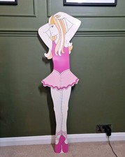 Vintage Height Chart 150cm Girls Room Reclaimed Pink Ballet Ballerina Wooden