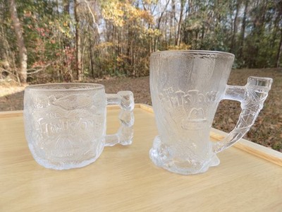 The Flinstones McDonald's 1993 Vintage Collectible Frosted Glass Mugs - Set Of 2