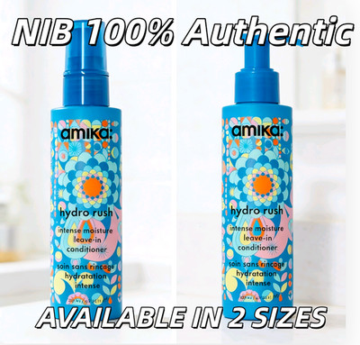 NIB Authentic amika Hydro Rush Intense Moisture Leave-In Conditioner,2 sizes