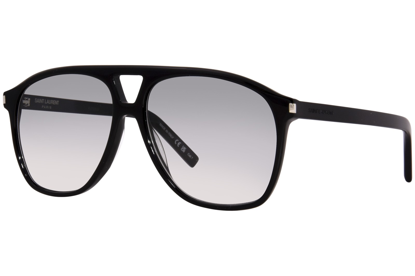 Saint Laurent Dune SL 596 006 occhiali da sole donna nero grigio sfumato pilota 58 mm