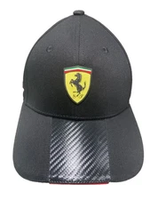 Scuderia Ferrari Scudetto Black/Carbon Hat Adjustable Formula One New