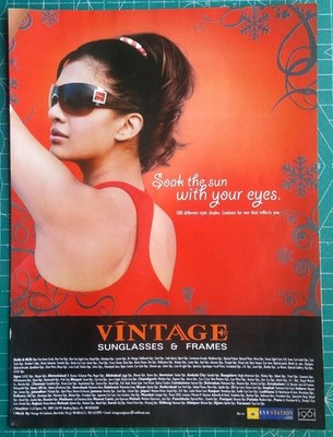 2007 Magazin WERBUNG Druckseite Frauen Mode Brillen Sonnenbrille Rahmen AD