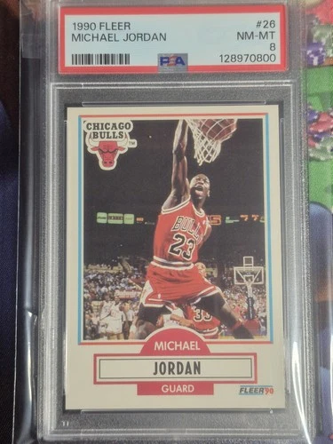 1990-91 Fleer - Michael Jordan #26 Black Line Under Biographical Information