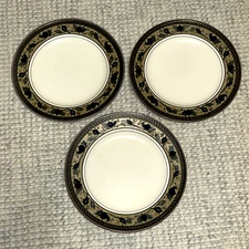 Vintage Mikasa Intaglio Arabella Ceramic 8 3/8" Salad Plates Set of 3 Tulip