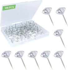 100Pcs Clear Push Pins for Cork Board, Decorative Thumb Tacks for Wall Hangings,