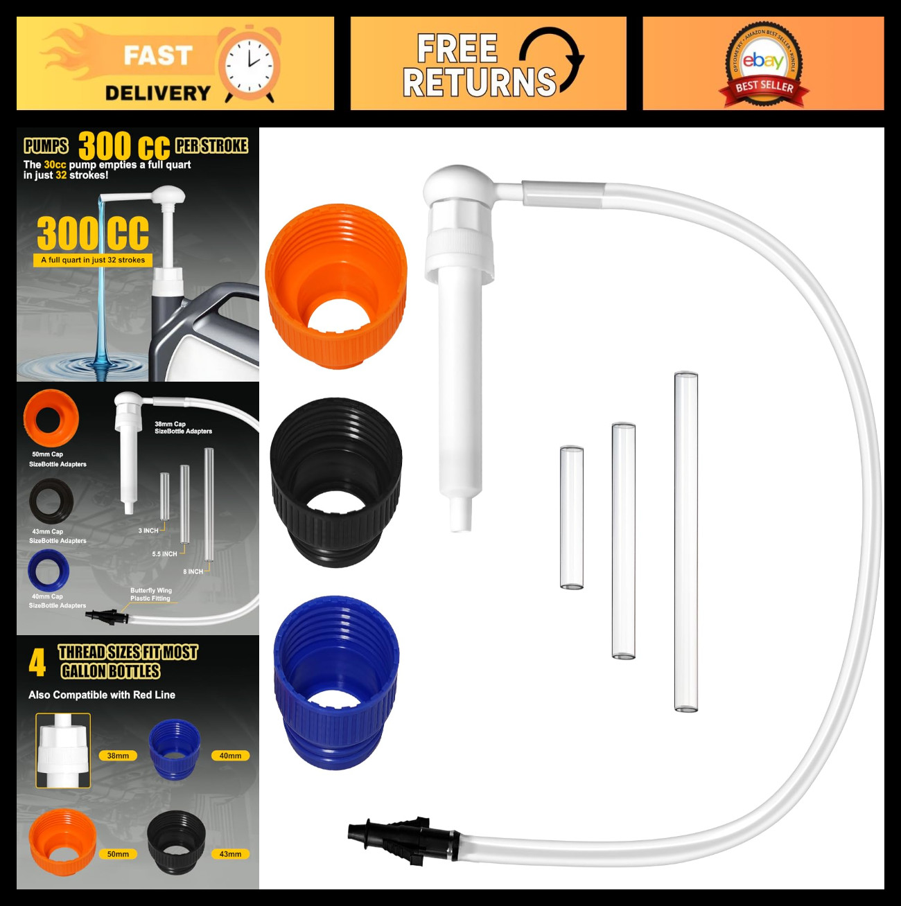 Transfer Pump For Gallon & Quart Bottles - Fluid Transfer To