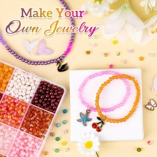 About 2800 PCS 4mm Glass Beads Bracelet Making Kit,24 Assorted Red Elegant Se...