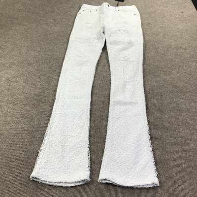 Guapi Jeans Mens 32 White Lace Overlay Distressed Slim Fit