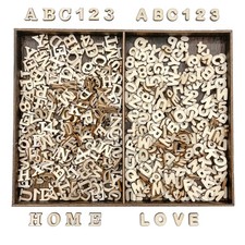 592 Pieces 1/2 Inch Mini Wooden Alphabet Letters and Unfinished Wood Numbers ...
