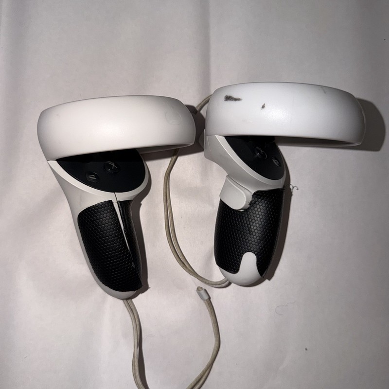 White Meta Quest 2 Virtual Reality Controllers