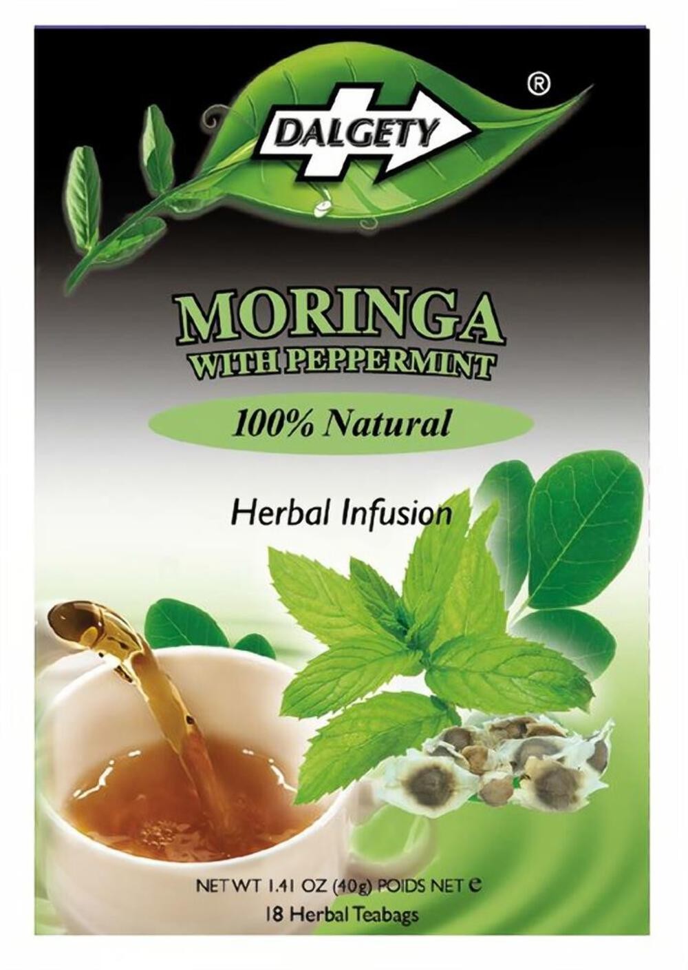 Dalgety Moringa Peppermint Herbal Tea 18 Bags x 2 Pack