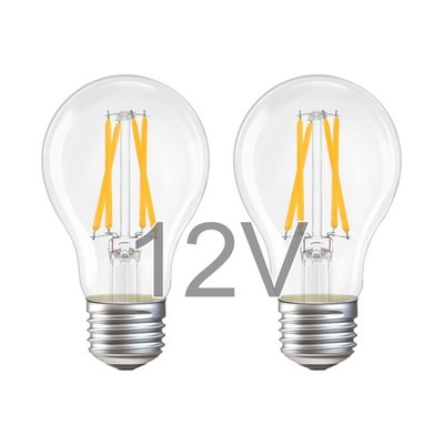 LED Light Bulbs 12V 4W E26 Edison Base 40W Equivalent A19 12 Volt DC/AC 2 Pack