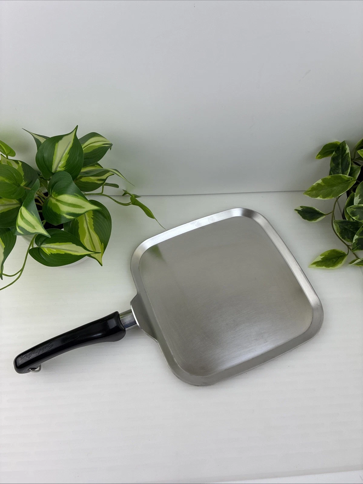 Saladmaster 11" Griddle Skillet Tp304 Stainless Square Grill Paella W Cleaner