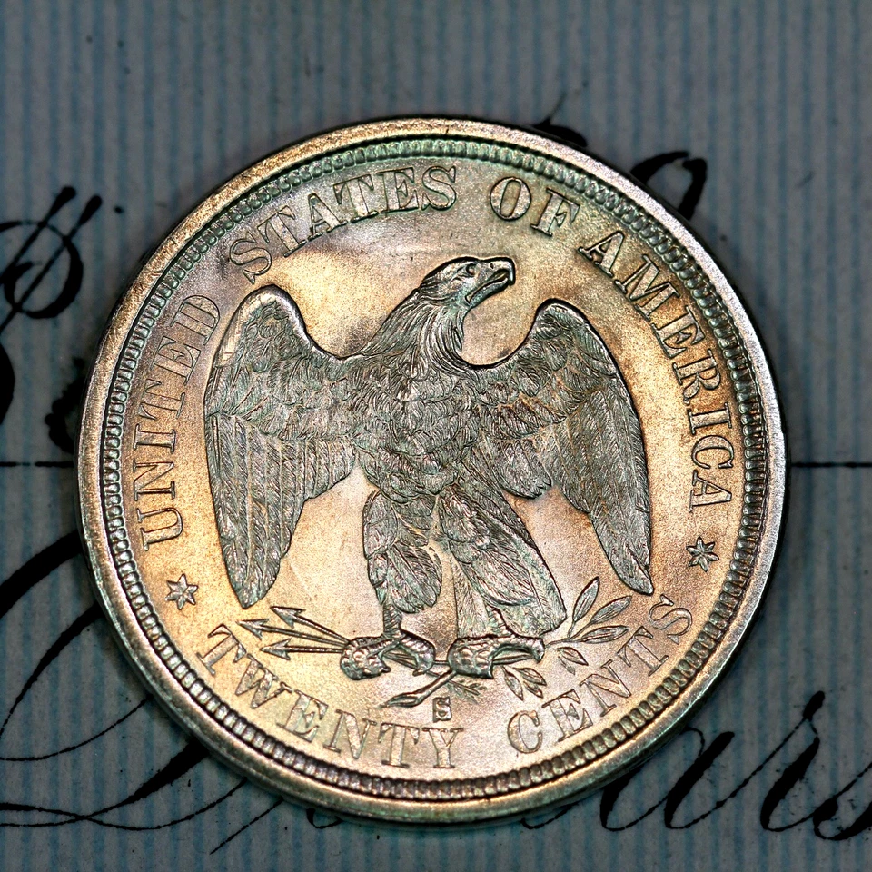 * 1875-S * PRISTINE++ GEM BU MS TWENTY CENT PIECE * FROM ORIGINAL COLLECTION - Image 2 of 3