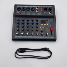 Pyle Professional Bluetooth DJ Audio Mixer 6-Channel DJ Controller Sound PMX466