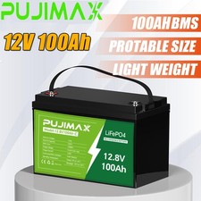 NEW 12V 100Ah LiFePO4 Lithium Battery 8000+ Deep Cycle BMS for Solar RV Off-grid