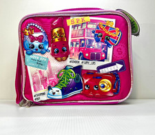 Shopkins Insulated Lunch Bag Pink/Purple Zipper w/ Shoulder Strap