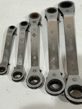 Vintage Pittsburgh 5 Piece Offset Box End Ratcheting Wrench Set Metric 8mm-21mm