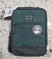 New Fulton Bag Co Upright Insulated Easy Clean Lunch Bag w/ Microban  Dark Green