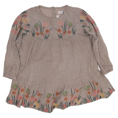 Zara BabyGirl, Kleid, Größe: 98, Beige/Mehrfarbig, Baumwolle, Blumen #kkx