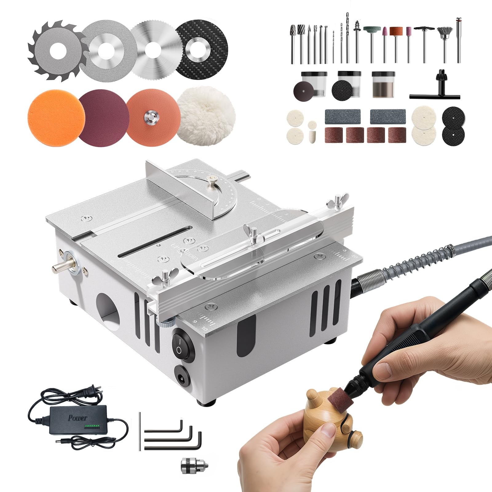 Compact Mini Table Saw for Crafts – Adjustable Portable Cutting Tool